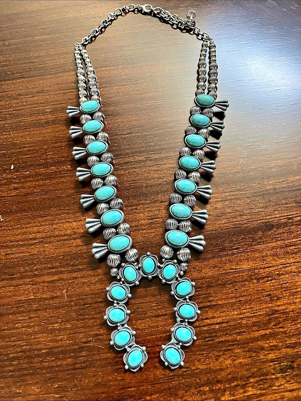 Faux Turquoise Statement Necklace